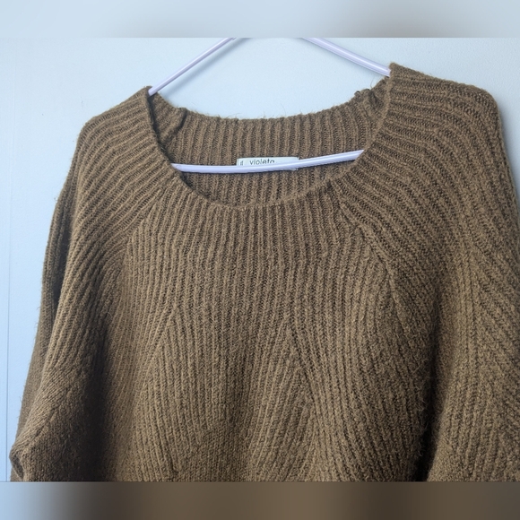 VIOLETA By MANGO Plus Size Crewneck Women Size XXL Brown Color Soft - Picture 2 of 10